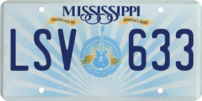 MS license plate LSV633