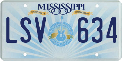 MS license plate LSV634