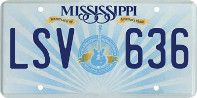MS license plate LSV636