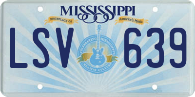 MS license plate LSV639