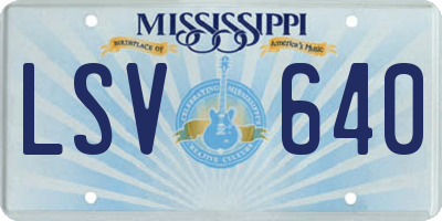 MS license plate LSV640