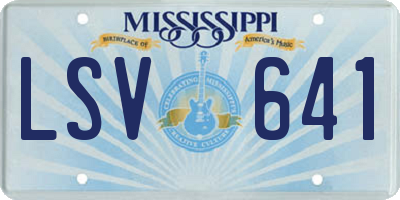 MS license plate LSV641