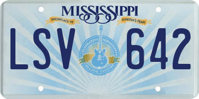 MS license plate LSV642