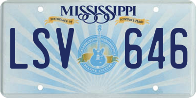 MS license plate LSV646