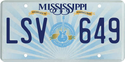 MS license plate LSV649