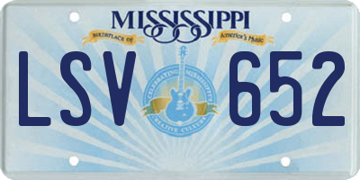 MS license plate LSV652