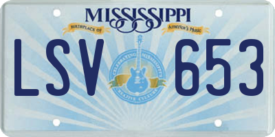 MS license plate LSV653