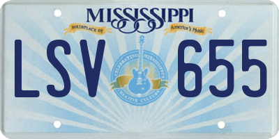 MS license plate LSV655