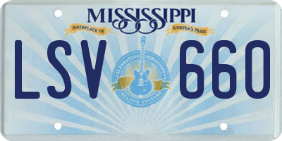 MS license plate LSV660