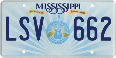 MS license plate LSV662