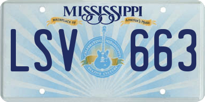 MS license plate LSV663
