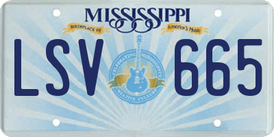 MS license plate LSV665