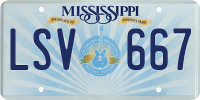 MS license plate LSV667
