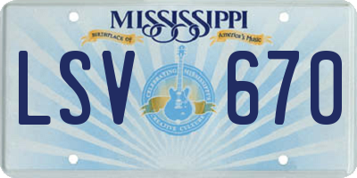 MS license plate LSV670