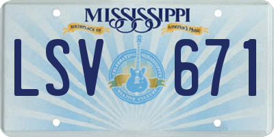 MS license plate LSV671