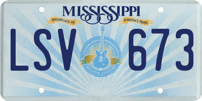 MS license plate LSV673