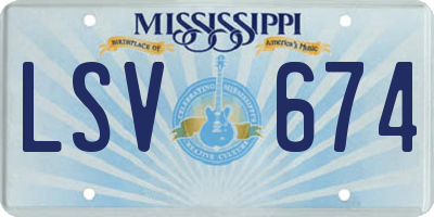 MS license plate LSV674