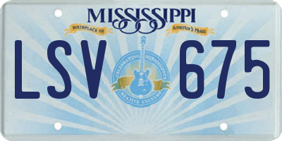 MS license plate LSV675