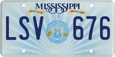 MS license plate LSV676