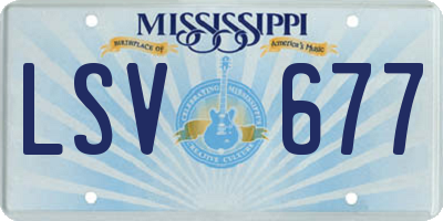 MS license plate LSV677