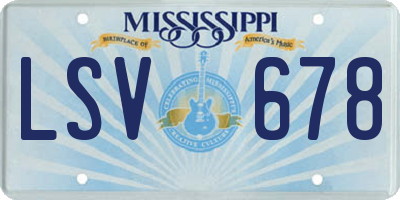 MS license plate LSV678