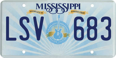 MS license plate LSV683