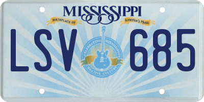 MS license plate LSV685