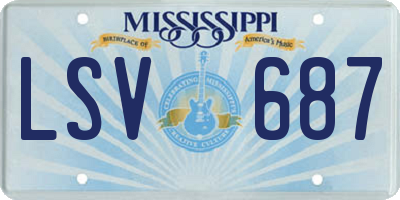 MS license plate LSV687