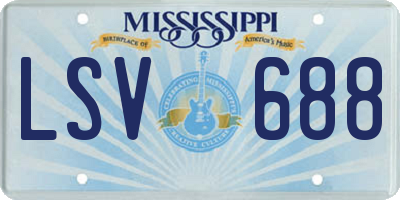 MS license plate LSV688
