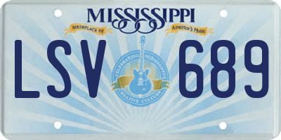 MS license plate LSV689