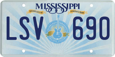 MS license plate LSV690