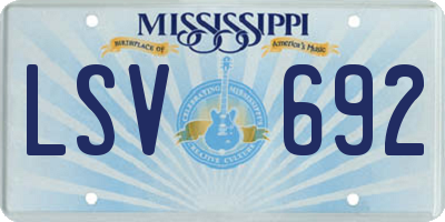 MS license plate LSV692