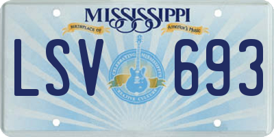 MS license plate LSV693