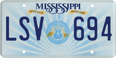 MS license plate LSV694