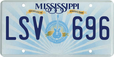 MS license plate LSV696