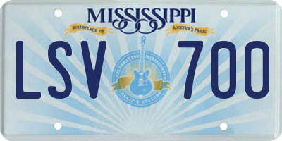 MS license plate LSV700