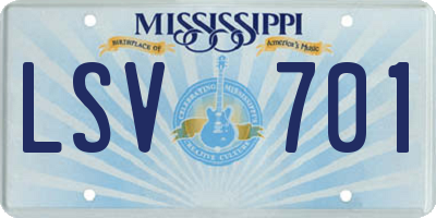 MS license plate LSV701