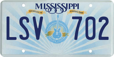 MS license plate LSV702