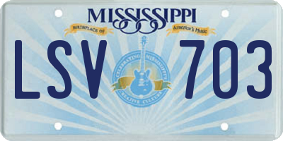 MS license plate LSV703
