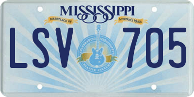 MS license plate LSV705