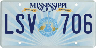 MS license plate LSV706