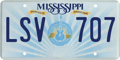 MS license plate LSV707