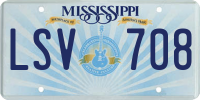 MS license plate LSV708