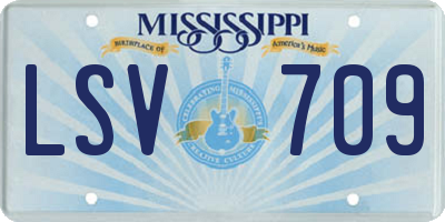 MS license plate LSV709