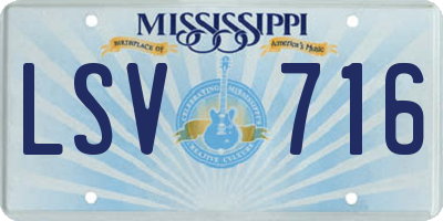 MS license plate LSV716