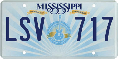 MS license plate LSV717