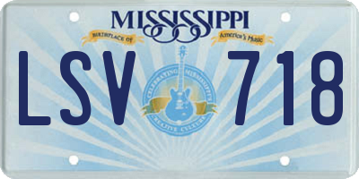 MS license plate LSV718