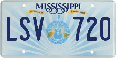 MS license plate LSV720