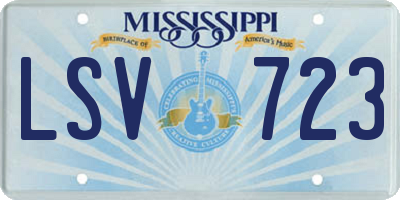 MS license plate LSV723