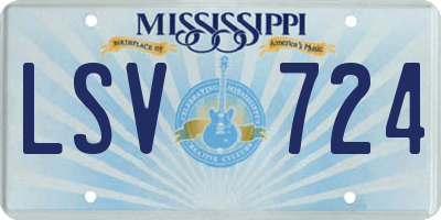 MS license plate LSV724